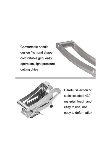 Pazly Cbtx Jd-052 Paslanmaz Çelik Patates Kızartması Kesim, Evde Kolay Kullanım Kızartma Emme Plakası Olmadan Kesilir Gri