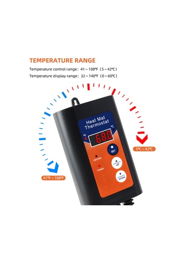 Mufunye 1000 W 230V 41-108 Led Ekranlı Dijital Isı Matı Termostatı Sıcaklık Kontrol Cihazı