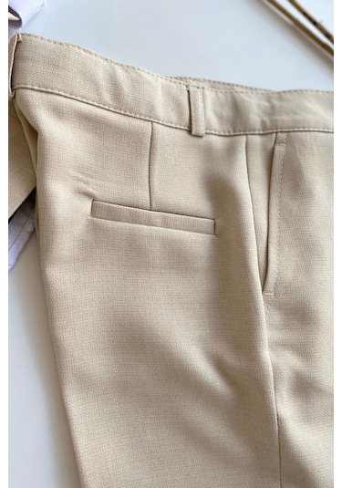 Montero Ceketli Mendilli Erkek Çocuk Takım Elbise Bej Bej