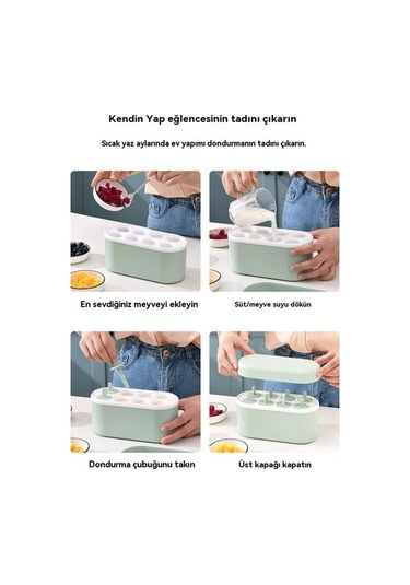 Novahub Dondurma Kalıbı Ev Dondurma Kalıbı, Pratik Ve Dayanıklı Çok Renkli