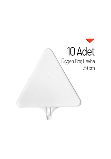 10 Adet Üçgen Boş Levha 39 Cm-4119