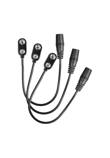 Yaozixa Gitar Pedalı Pil Dönüştürücü Kablosu 9v - 2.1x5.5mm Feme Bağlantı - 20cm Uzunluk - 3 Adet Paket