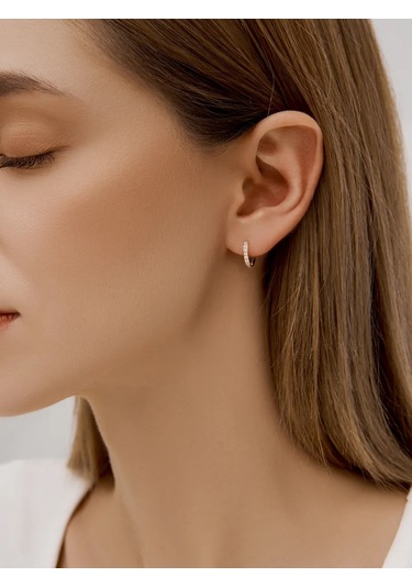 Zoloto Russkih Tek Küpe Kliker Gümüş 925 Altın Kaplama 8 Mm 26753431 Diğer