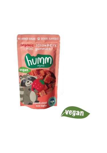 Humm Organik Çilekli Vegan Mini Küpler 30gr