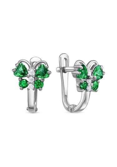 Gold Plaza Jewelry Çocuklar İçin Kelebek Küpeler 925 Ayar Gümüş Ve Taşlı 166926236 Yeşil