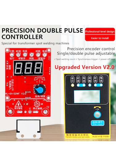 Yuntech01 100a İkili Darbeli Nokta Kaynak Kontrol Kartı - Akım/süre Sayıcı, Kesinti Verisi Saklama, 220v Transformator Uyumlu Dıy Nokta Kaynak Kontrolcüsü