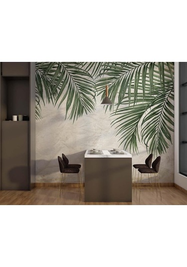 Tropikal Yapraklar Duvar Kağıdı Tasarım Duvar Kağıdı