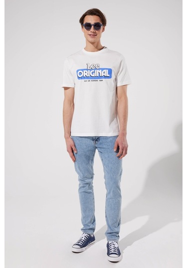 Lee Luke Slim Fit Dar Kesim Normal Bel Açık Mavi Esnek Jean Kot Pantolon L719PXC11 Mavi