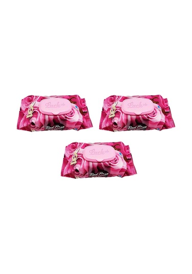 Red Rose Islak Havlu Mendil Kapaklı Gül Kokulu 7'li Set