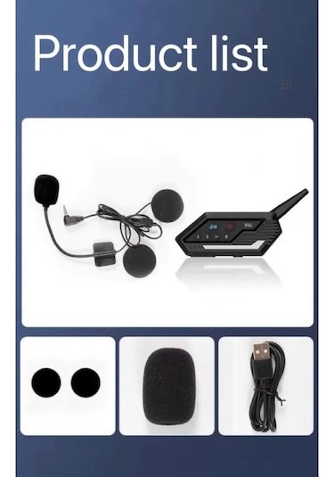 Vothoon BT62 Kablosuz Bluetooth Intercom 2 Motosiklet Kask Kulaklığı