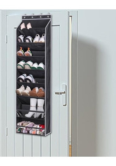 Suntek Kapının Üzerinde Ayakkabı Düzenleyici Büyük Derin Siyah