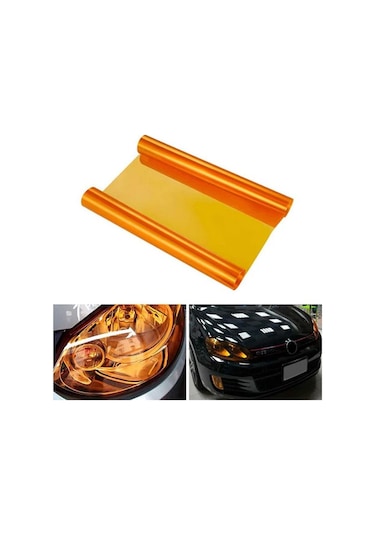 Far Stop Filmi Far Folyosu Turuncu Far Çizik Çizilme Engelleyici Folyo 100cm X 30cm