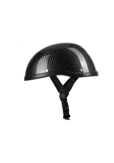 Padalink Vintage Tasarım Motosiklet Yarım Kask, Abs Plastik + Pamuk, Su Geçirmez, Karbon Desen, Evrensel Boyut