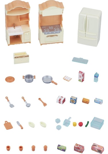 5341 Sylvanian Families Mutfak Seti 35 Parça + 3 Yaş Figürler