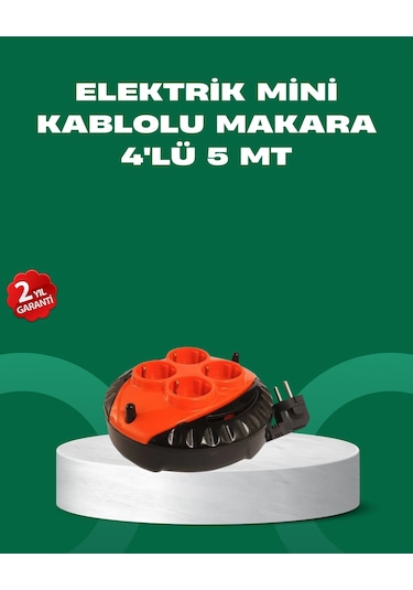5 Metre Kablolu 4 Lü Kırmızı Nrzsnt - 84 Priz Makara