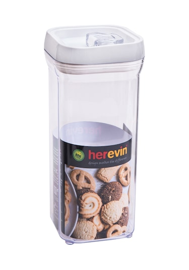 Herevin Kare Vakumlu Kapaklı Kavanoz Naturel 1.5 L