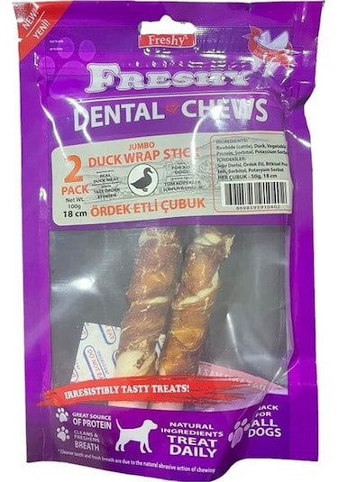 Freshy Jumbo Duck Wrap Stick Köpek Ödül Kemiği 2 x 100 G 18 CM