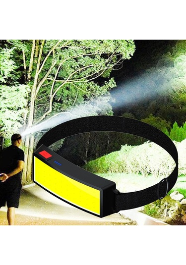 Dolıty Dış Mekan Usb Şarj Edilebilir Cob Led Şerit Far Siyah