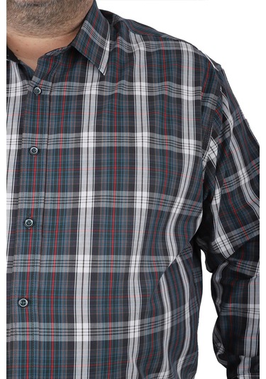 Starbattal Büyük Beden Erkek Gömlek Line Square 23367 NEFTI Lacivert