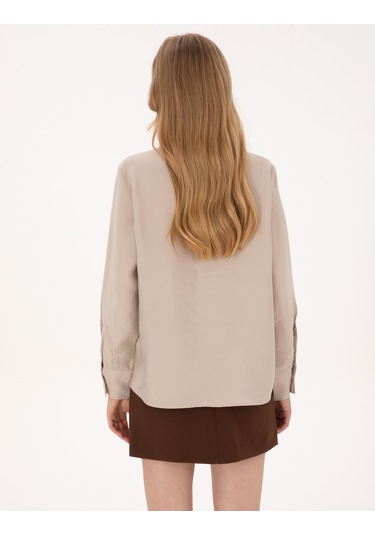 Pierre Cardin Kadın Vizon Gömlek Desenli 50318219-vr052 Vizon