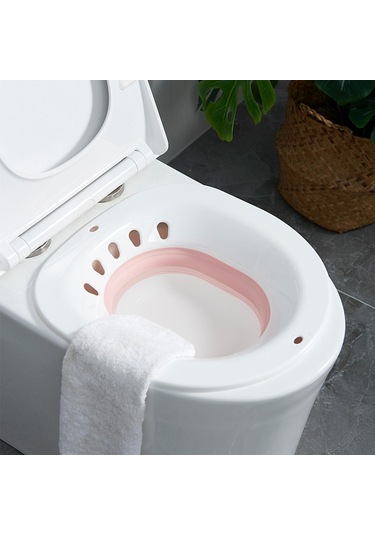 Suntek Sitz Banyo Yıkama Kalça Havzası Katlanır Portatif Bide Pembe+sifon