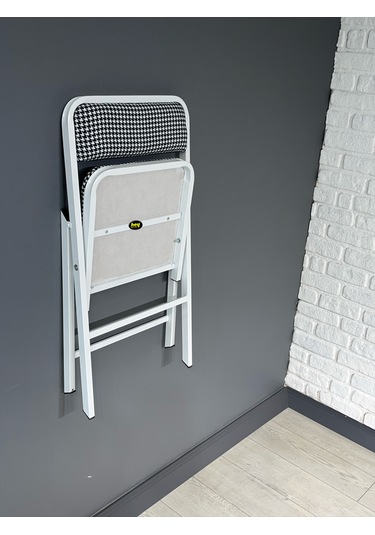 Hey 2'li Katlanır Kamp Sandalyesi Piknik Sandalye Kazayağı Beyaz Beyaz - Siyah