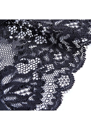 Siyah Kadın Traceless Buz Ipek Iç Çamaşırı Lüks İnci Dantel Dikiş Üçgen Külot Siyah