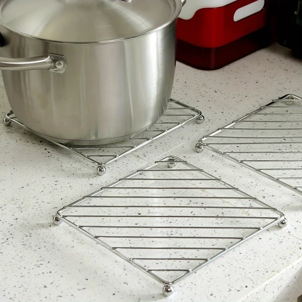 Elmpaly 3 Paket Metal Tencere Altlığı Isı Yalıtımlı Yanmaz Kare Sünger Rafı