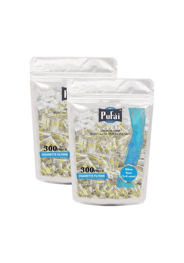 Pufai Slim & Super Slim Katran Süzen Filtreli Ağızlık 5 - 6 MM 300'lü x 2 Paket