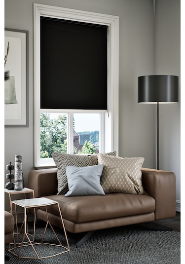 Perdea Lazer Kesim Mat Stor Perde, Lazer Kesimli Klasik Serisi, C-1008 Siyah Renk