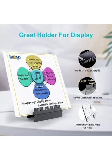 Sones Akrilik Kayıt Defteri Depolama Ekran Standı Siyah