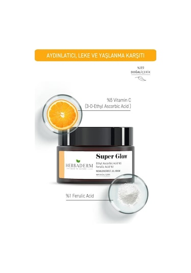 Herbaderm Super Glow Leke Oluşumuna Karşı Cilt Tonu Eşitleyici Nemlendirici Jel Krem 50 ML