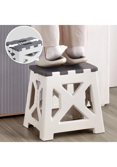 Oulylan Taşınabilir Plastik Katlanır Tabure Açık Kamp Taburesi Sandalye Koltuk S Khaki Korea Haki