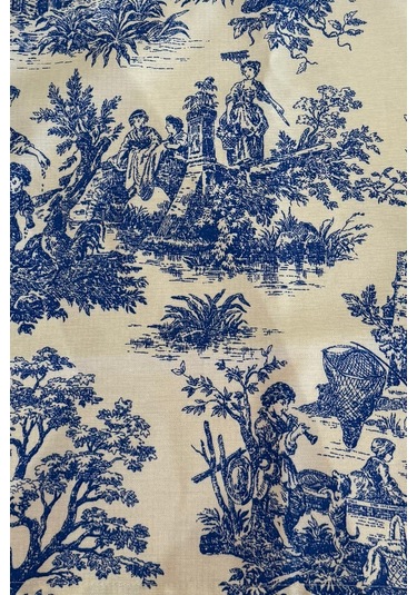 Toile De Jouy %100 Pamuk 6 Lı Amerikan Servis Seti 37x42 Cm - Zt300 Ekru