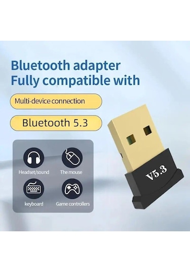 Masaüstü Bilgisayar Bluetooth Aparatı Çevirici Mini Bluetooth Adaptör Dongle 5,3 Yeni Nesil 1 Adet