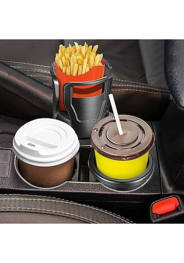 Hombey Mat Siyah Araba Bardak Tutucu: Genişletilebilir 2'li Adaptör, Su/içecek/lezzet Saklama, 7.4-15cm Genişleme Aralığı