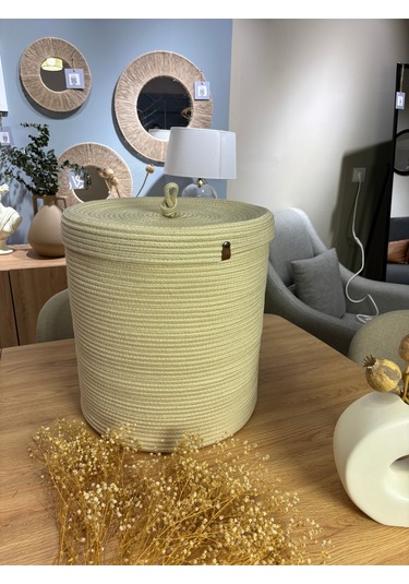 Victor Çok Amaçlı Düzenleyici Kapaklı Sepet,kapaklı Saksılık, Kapaklı Organizer 36x40 - Büyük Boy Krem