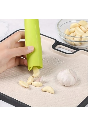 Chuangyinshop Yeşil 5 Adet Manuel Ergonomik Sarımsak Soyucu Ve Ezici Dayanıklı Silikon Mutfak Aleti