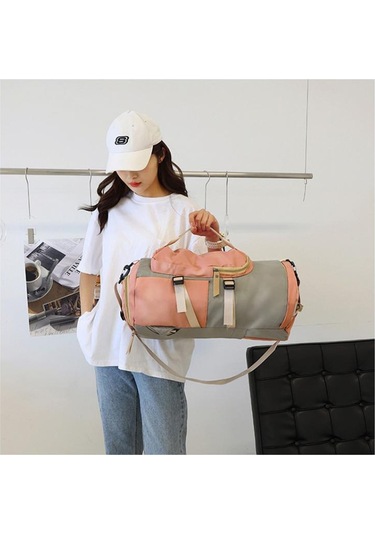 Siyah Seyahat Çantası Büyük Kapasiteli Çok Fonksiyonlu Taşınabilir Sırt Çantası Yuvarlak Kova Tek Omuz Sırt Çantası Eğitim Ve Spor Çantası