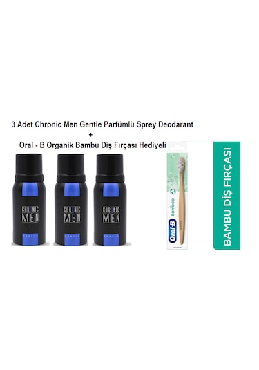 Chronic Men Gentle Erkek Deodorant 3 x 150 ML + Diş Fırça