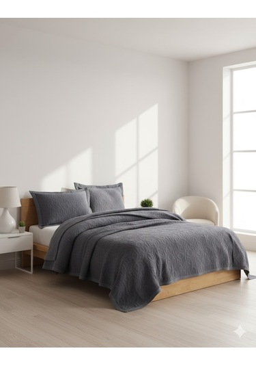 Çift Kişilik Lucette Pike Yatak Örtüsü Antrasit Diğer