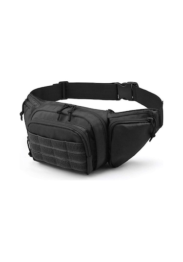 Dayanıklı Ve Pratik Açık Hava Sporları Çantası - Dağcılık, Koşu, Bisiklet Ve Outdoor Aktiviteler İçin Çok Fonksiyonlu Taktik Bel Paketi, Ergonomik Omuz Askılı Siyah