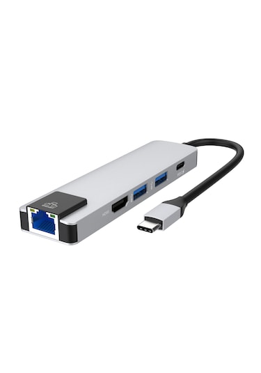 5 Port Usb Hub 3.0 Type C To Ethernet/hdmı Dönüştürücü Çoklayıcı