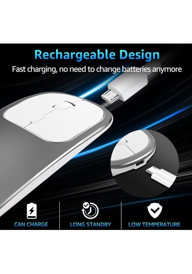 Cbtx Alüminyum Alaşımlı Şarj Edilebilir 2.4G Bluetooth Çift Modlu Mouse
