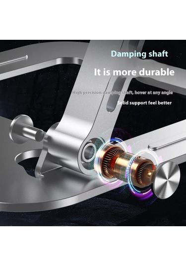 T64 Ayarlanabilir Dizüstü Bilgisayar Isı Dağıtımı Standı Metal Masaüstü Katlanabilir Dizüstü Bilgisayar Braketi - Gri