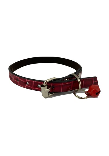 5 Li Set Zilli Deri Kedi Tasması 30 Cm