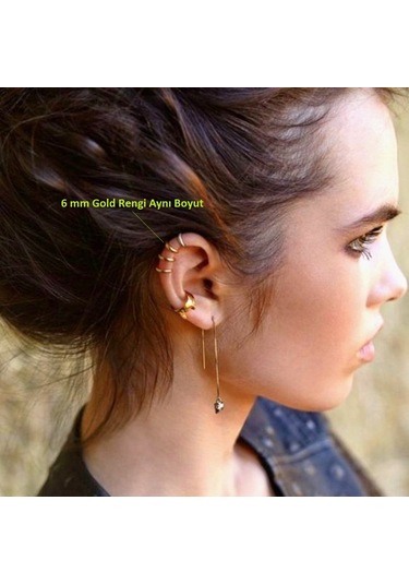6 Mm Hologram Cerrahi Çelik Düz Halka Tragus Piercing Helix Kıkır Renkli