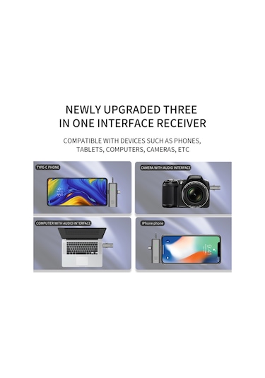 Yifomall Kablosuz Mini Mikrofon Seti - Type-c Uyumlu, 15m Menzil, 6 Saat Pil Ömrü İle Canlı Yayınlar İçin