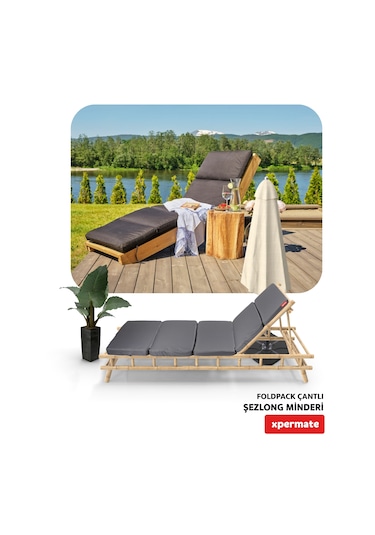 Xpermate Katlanır Şezlong Minderi Çantalı Cepli Foldpack 30x60ant