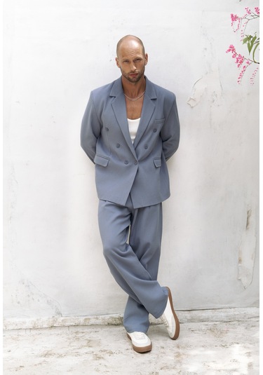 Mai Collection Ayyubay İndigo Pileli Erkek Pantolon İndigo